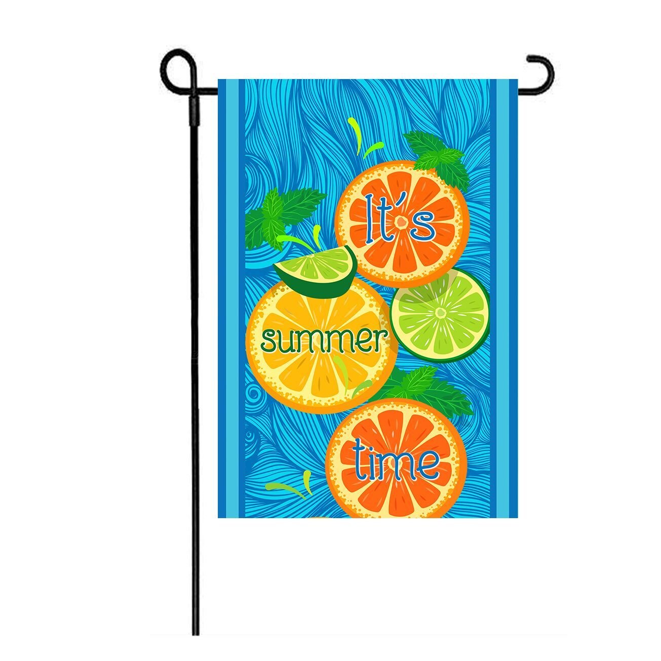XMRCARRY Gartenflagge „Sweet Summer Time“ – 30,5x45,7 Cm, Wassermelone & Karo, Doppelseitig Aus Jute