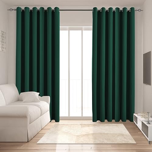 Miniatura 29 de Cortinas Opacas para Dormitorio con Aislamiento Térmico de Ojales Sólidos para Ventana Extra Anchas para Puerta Corredera, Juego de 2 Paneles de
