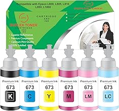 Duplex DTC T673 Compatible Refill Ink for Epson L805, L800, L1800, L810, L850 Printer - Compatible Ink Bottle for Epson T673 Ink Code (T673 Ink Set)