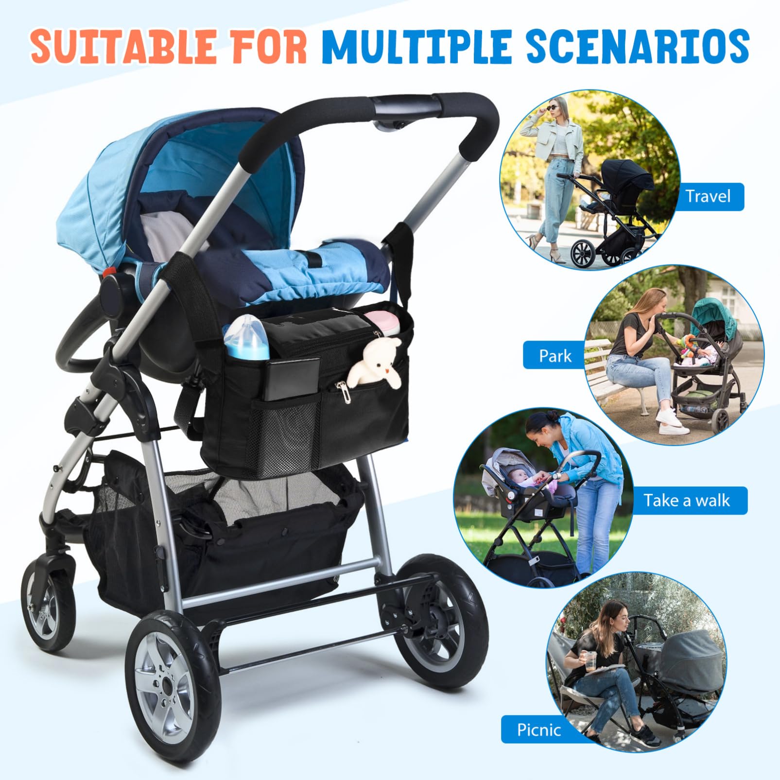 ERINGOGO Organizer per Passeggini Multi con Archiviazione per Neopati e Accessori