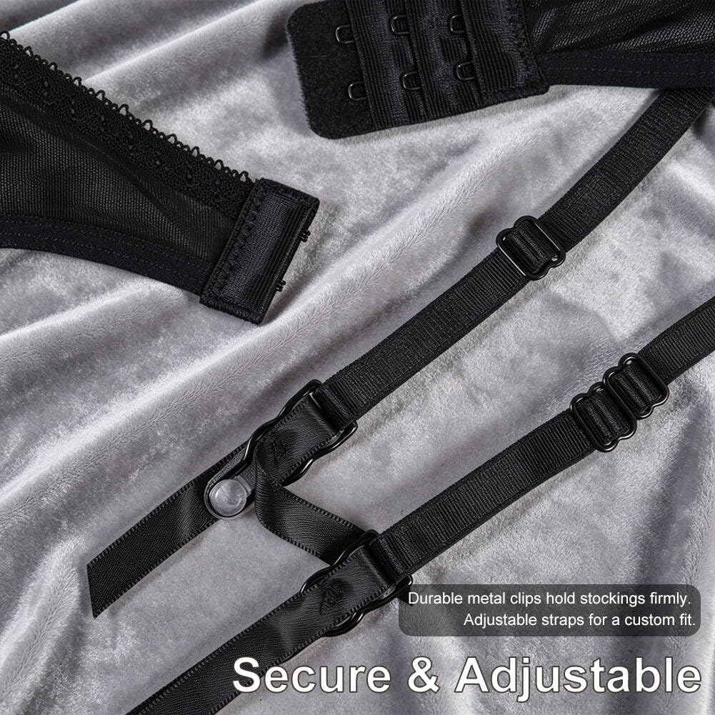 Lace Garter Belt Thong Set for Women Sexy Mesh thong and Leg Ring