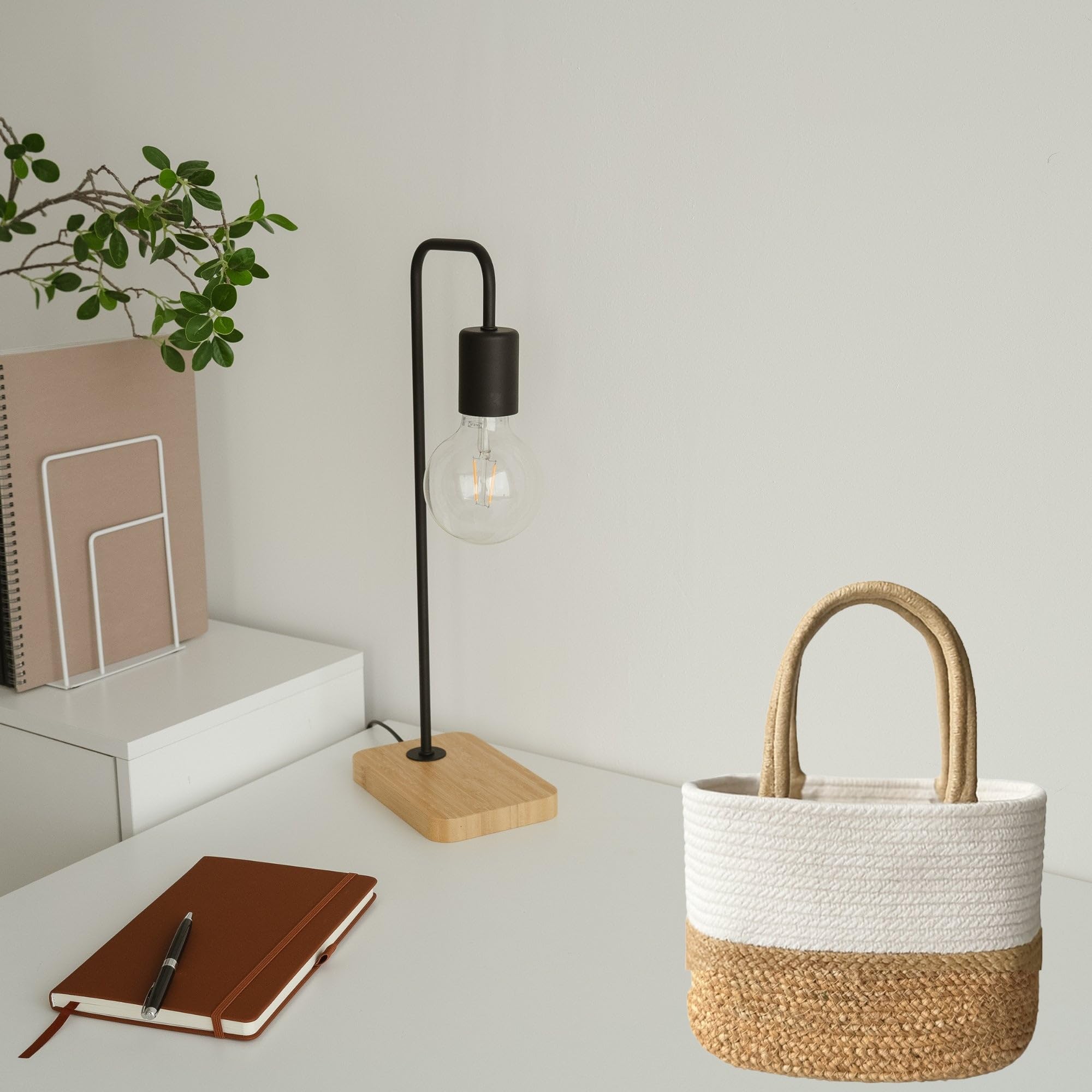 JASMEY HOMES Jute Lunch Bag - White -3