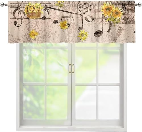 Miniatura 42 de DISNIMO Van Gogh - Cenefas de noche estrellada para ventanas, cenefa de cortina de cocina, 54 x 18 pulgadas, cortinas cortas azules para decoración