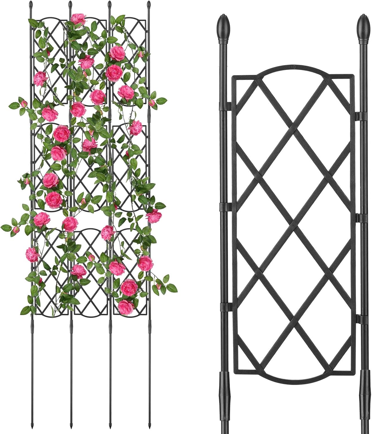 ARIFARO Gartenspalier 142cm 4er-Set - Metall Rankgitter Marienkäfer