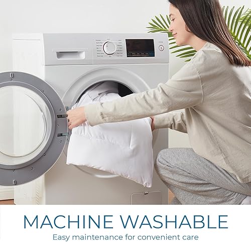 Miniatura 6 de Nestl Edredón acolchado para todas las estaciones, tamaño Queen, color blanco