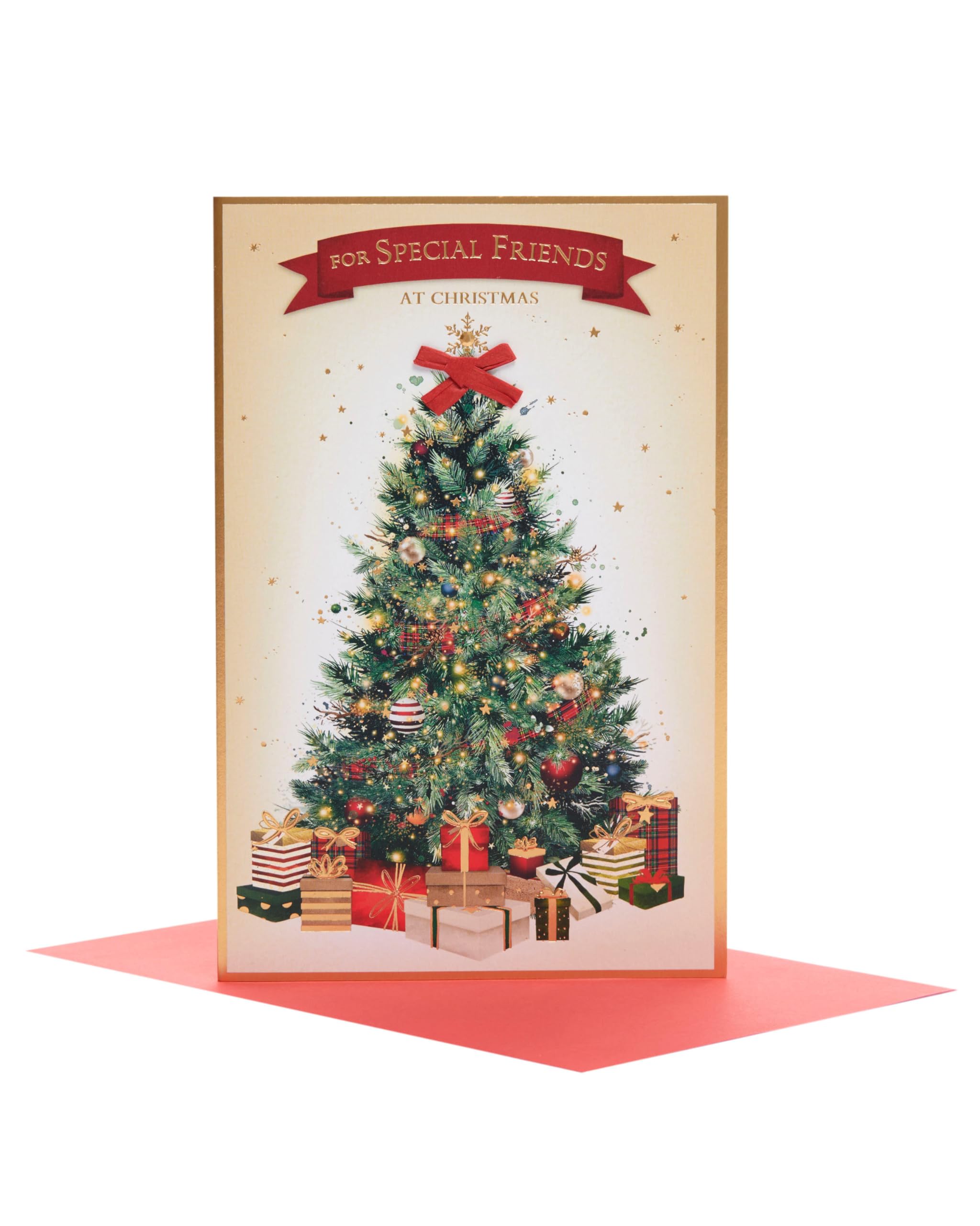UK GreetingsChristmas Card for Friends - Stunning Tree DesignThe Forest Stewardship Council