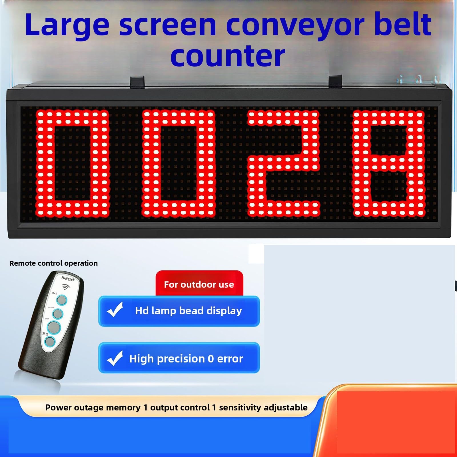 Contador digital LED con sensor de visualización automática, memoria de corte de energía para producción y conteo de piezas