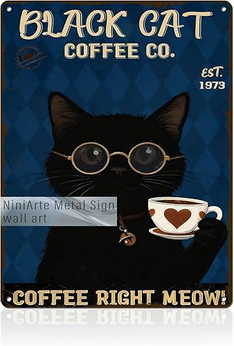 Miniatura 15 de Letrero de metal de café fresco, arte de pared retro para el hogar, cocina, cafetería, oficina, decoración de 8 x 12 pulgadas Café4,Café6,Perro