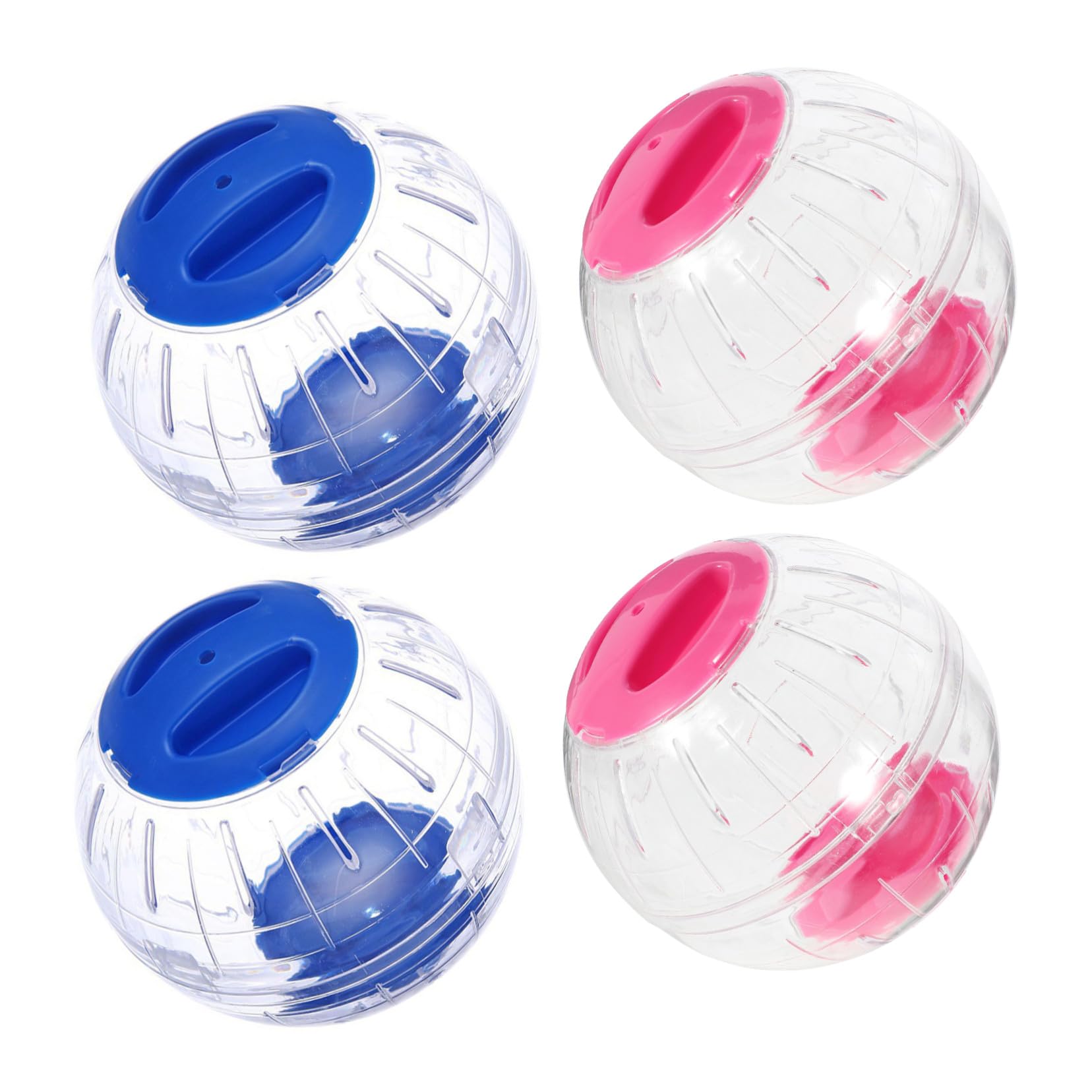 SUPVOX Boule Roulante de Hamster Transparente Anti-Fuite 4pcs en Plastique | Forme Ronde, Usage Maison et Extérieur, Convient à Souris Gerbille, Lot de 4 Pièces