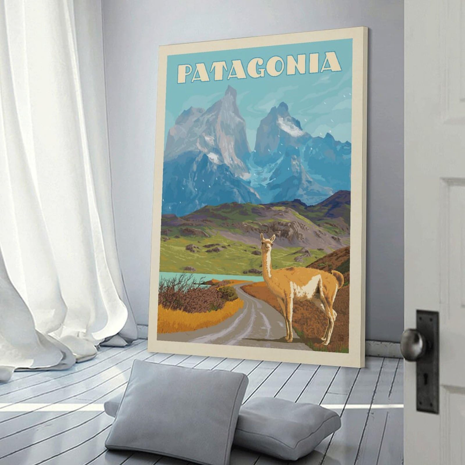 超希少品 非売品 91×61cm patagonia 大判 ポスター 厚紙 Amazon.co.jp: 世界です 旅行します レトロです Patagonia キャンバス