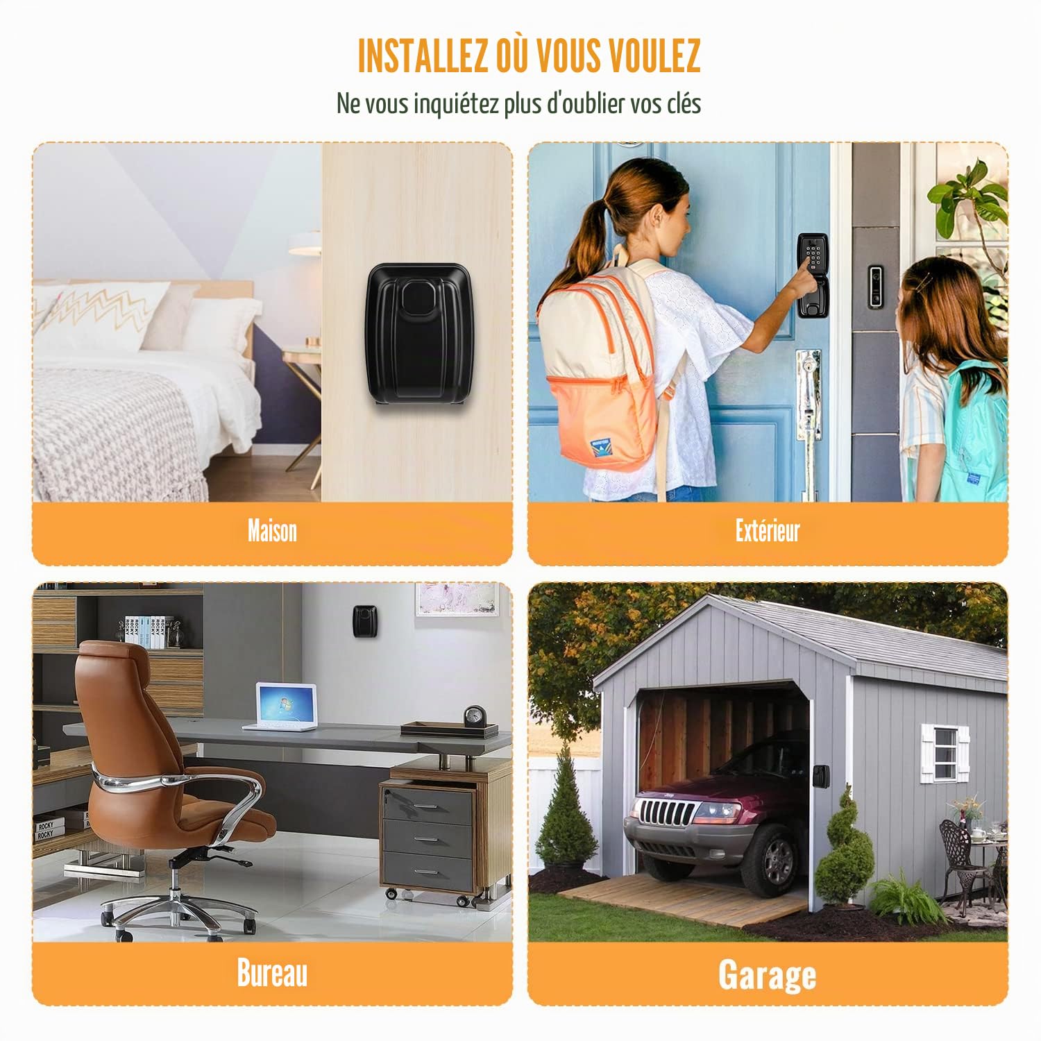 LUROON Boite a Clefs Securisee Exterieur, Grande Boitier a Cle Murale avec Code 12 Chiffres Boite à Clé Sécurisée, étanche à l'eau et à la Rouille pour L'école de Garage à Domicile Airbnb