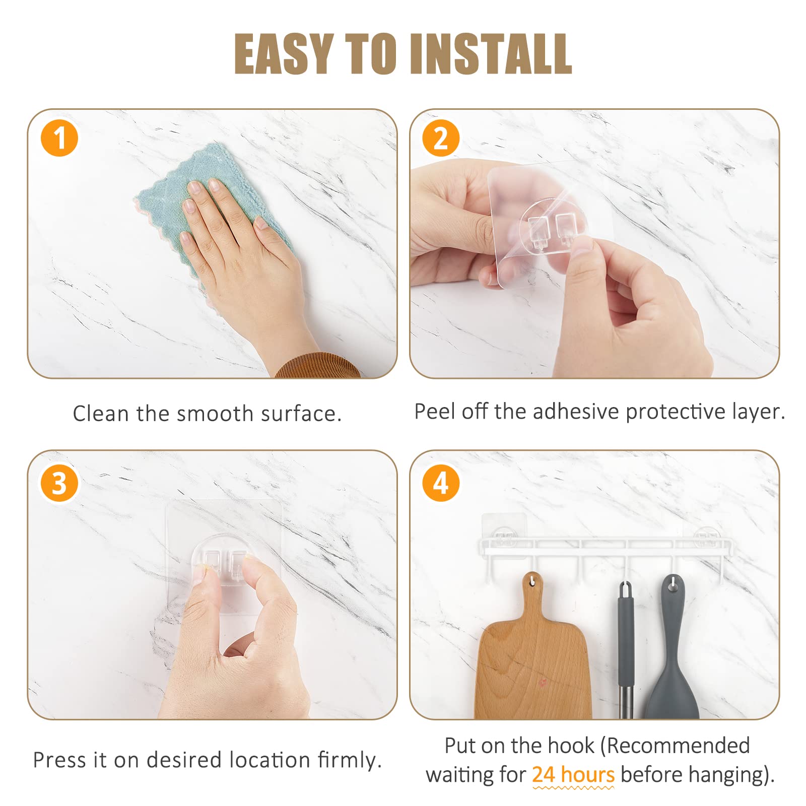Kitchen Utensil Hanger - Wall Mounted Rack -7