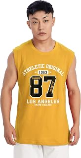 SHODOX® Men's 100% Cotton Tank Tops Round Neck Sleeveless Sports Loose fit Vest (Pack of 1) Price In India
