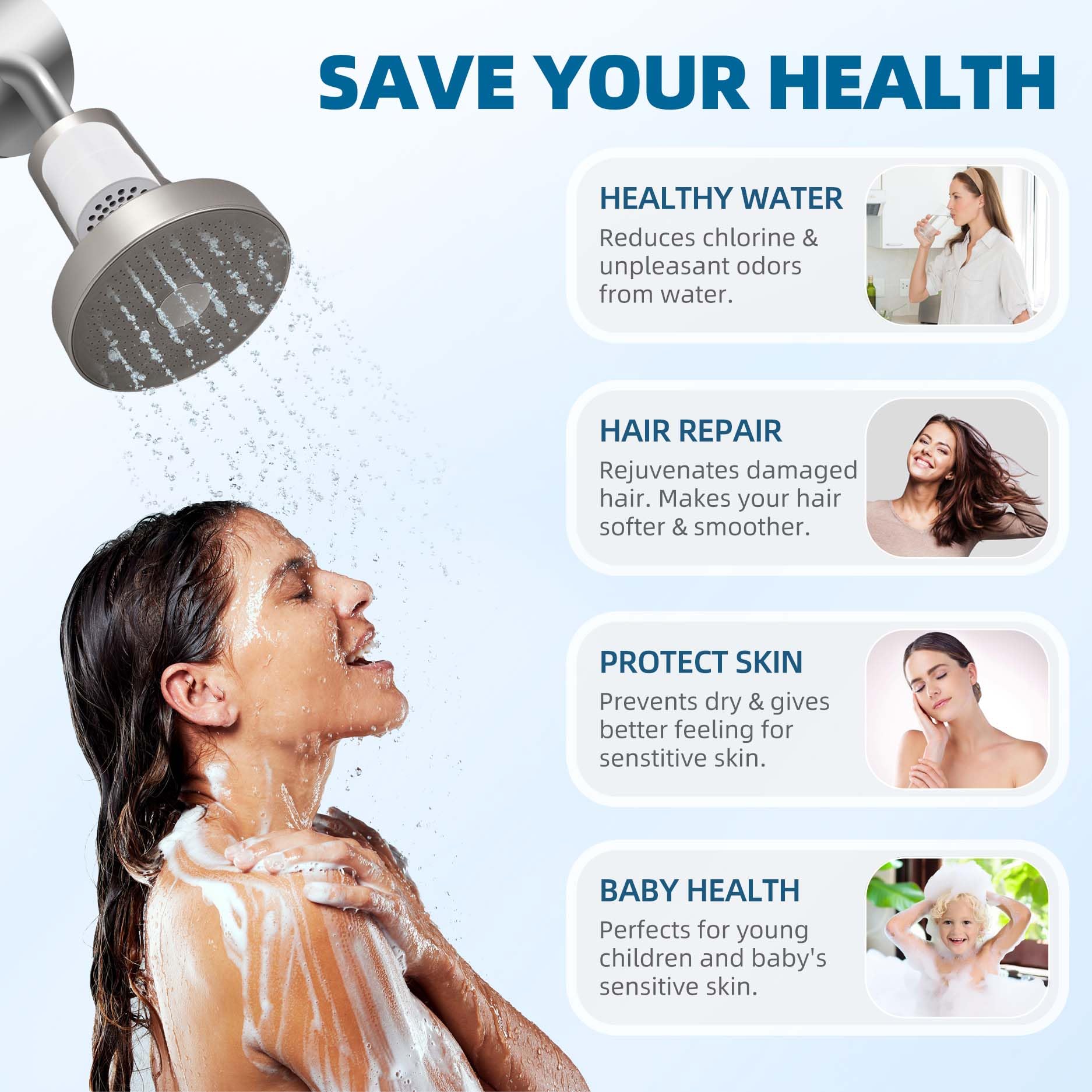 JOLIE Shower Filter Replacement - 4 Pack -4 JOLIE Shower Filter Replacement - 4 Pack -4