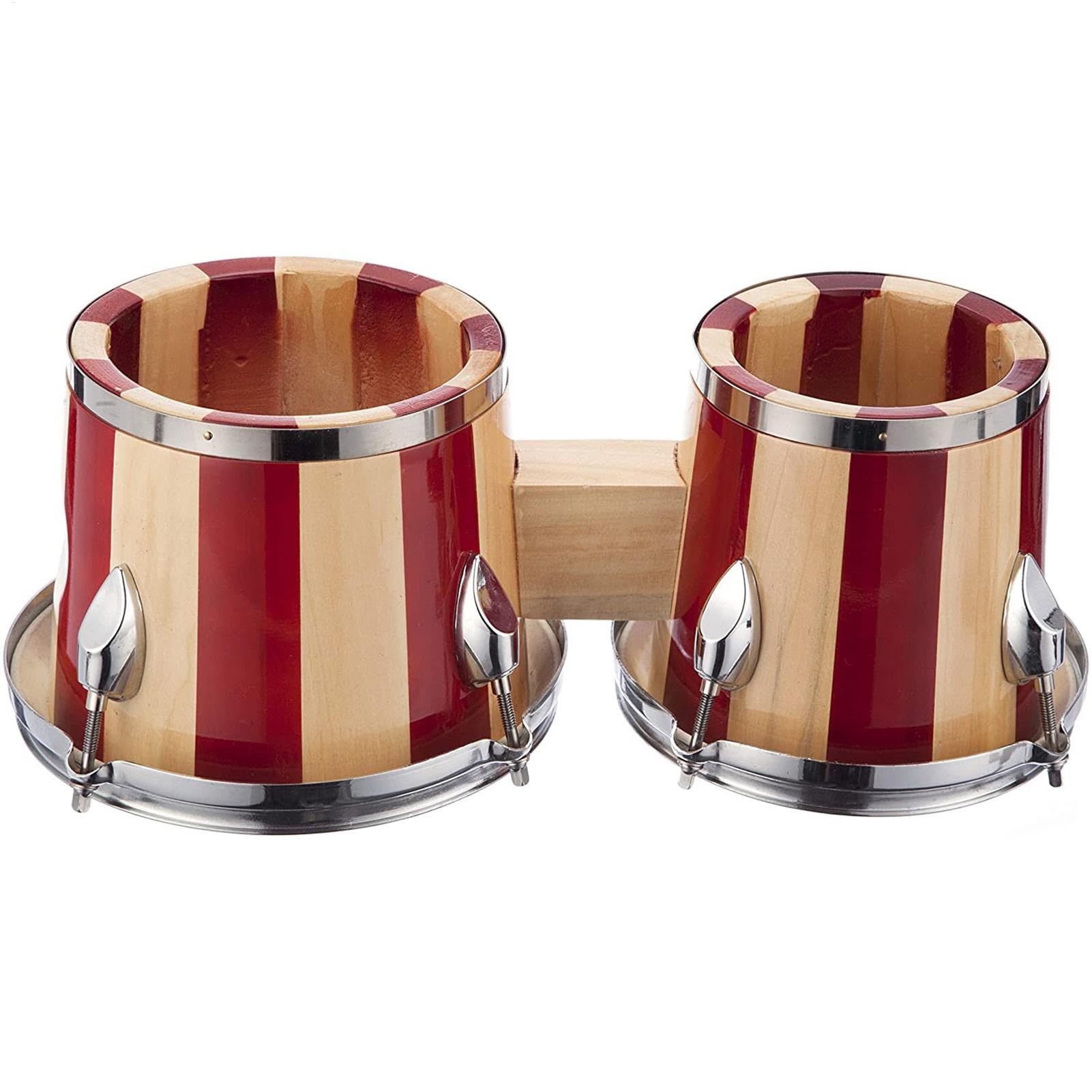 Bongo de madera | Instrumento musical de percusión para principiantes - Instrumento musical de percusión profesional, bongos de 6 y 7 pulgadas para principiantes | Bongos de Madera para Ritmo y Aprendizaje Musical Para Niños, Adolescentes, Adultos y Todas