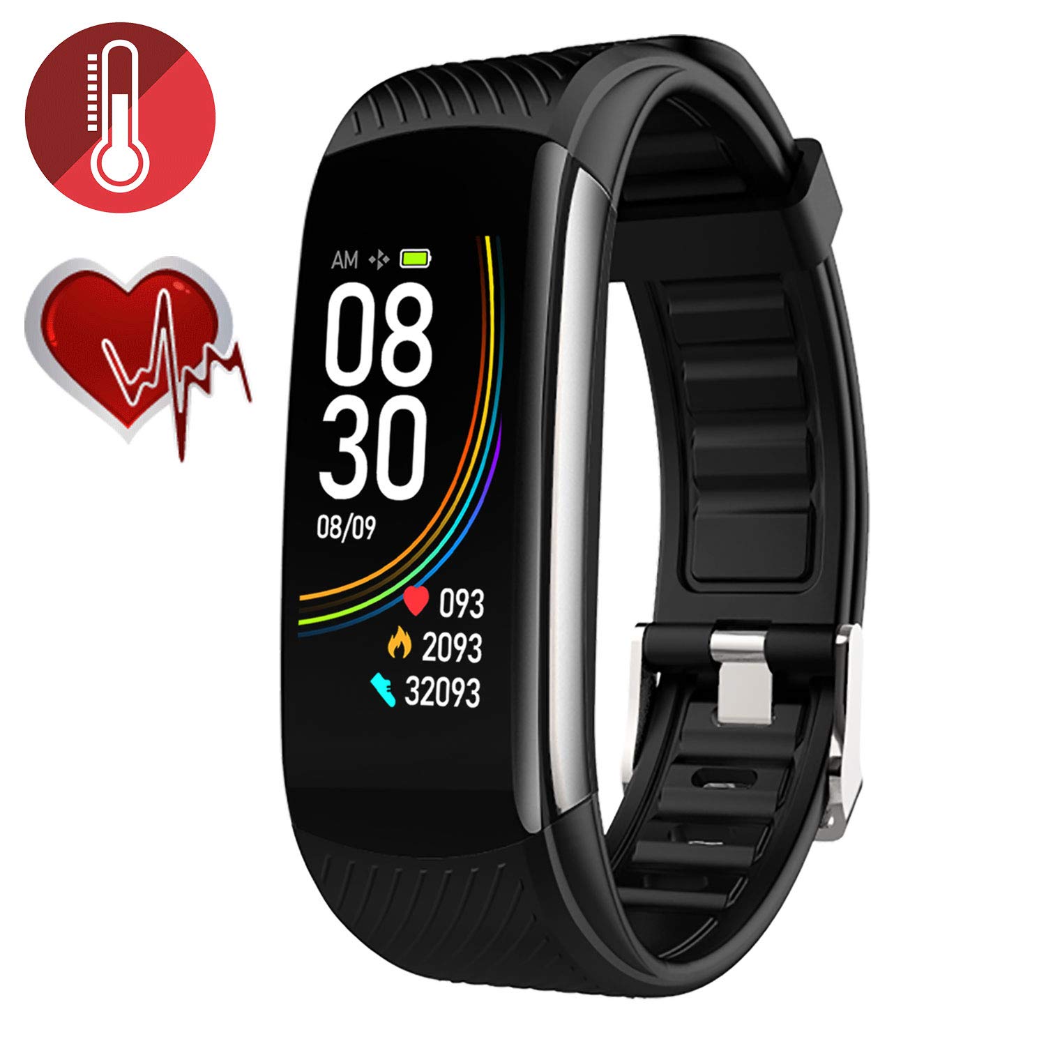 RRLOM Blood Oxygen SpO2 Heart Rate Monitor Blood Pressure Fitness Activity Tracker with Low O2 Reminder, IP67 Waterproof Smart Watch with HRV Sleep Health Monitor Smartwatch for Android iOS Phones