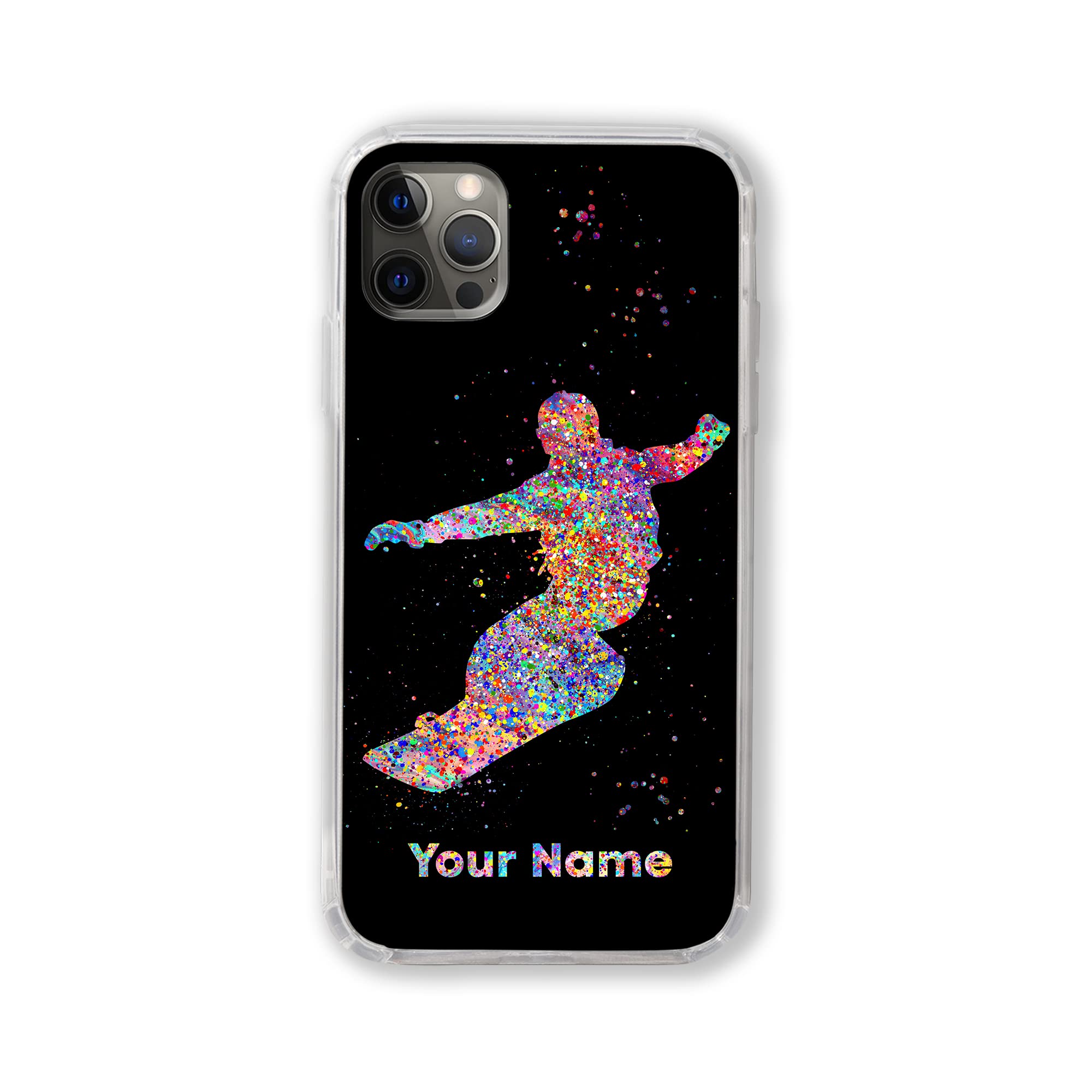 Snowboarding Boy Personalized Phone Case Custom Name Customized Text compatible with iPhone, Samsung and other models