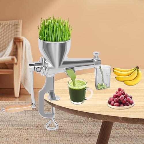 Miniatura 6 de Juicer manual de la hierba de trigo del acero inoxidable, tipo clip de la tabla del clip de la tabla del extractor de la prensa del jugo de naranja