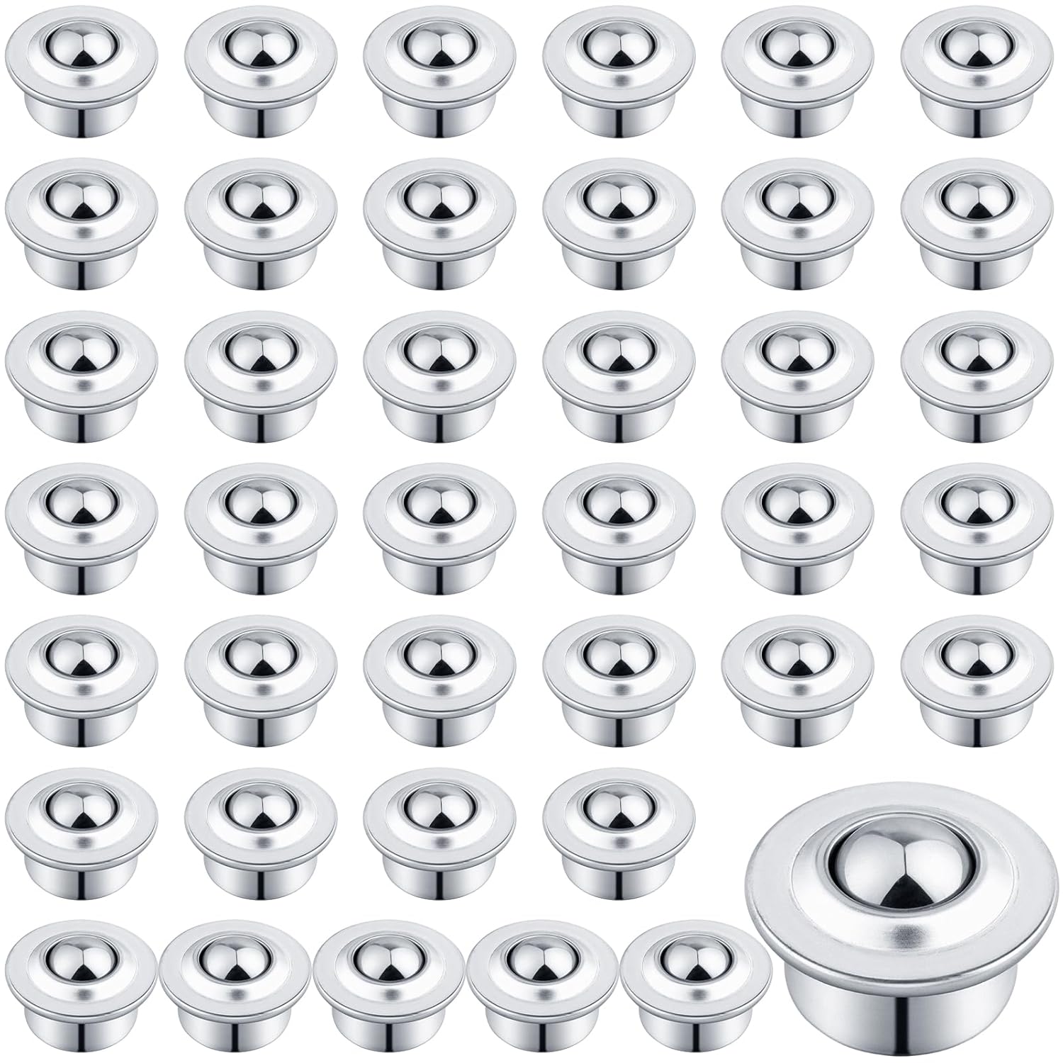 5/8" Roller Ball Transfer Bearing, 40PCS CY-15H Carbon Steel Ball Bearing Rollers, Ball Transfer Bearing Casters Universal for Conveyor, Transmission, Load Capacity 44lbs