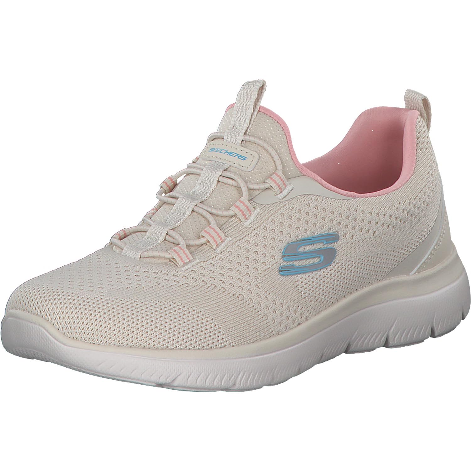 Skechers Women's Summits New Nature Trainers, Natural Knit/Pink & Aqua Trim, 7 UK