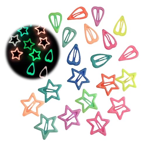 20 fermagli per capelli colorati a forma di stella luminosa,