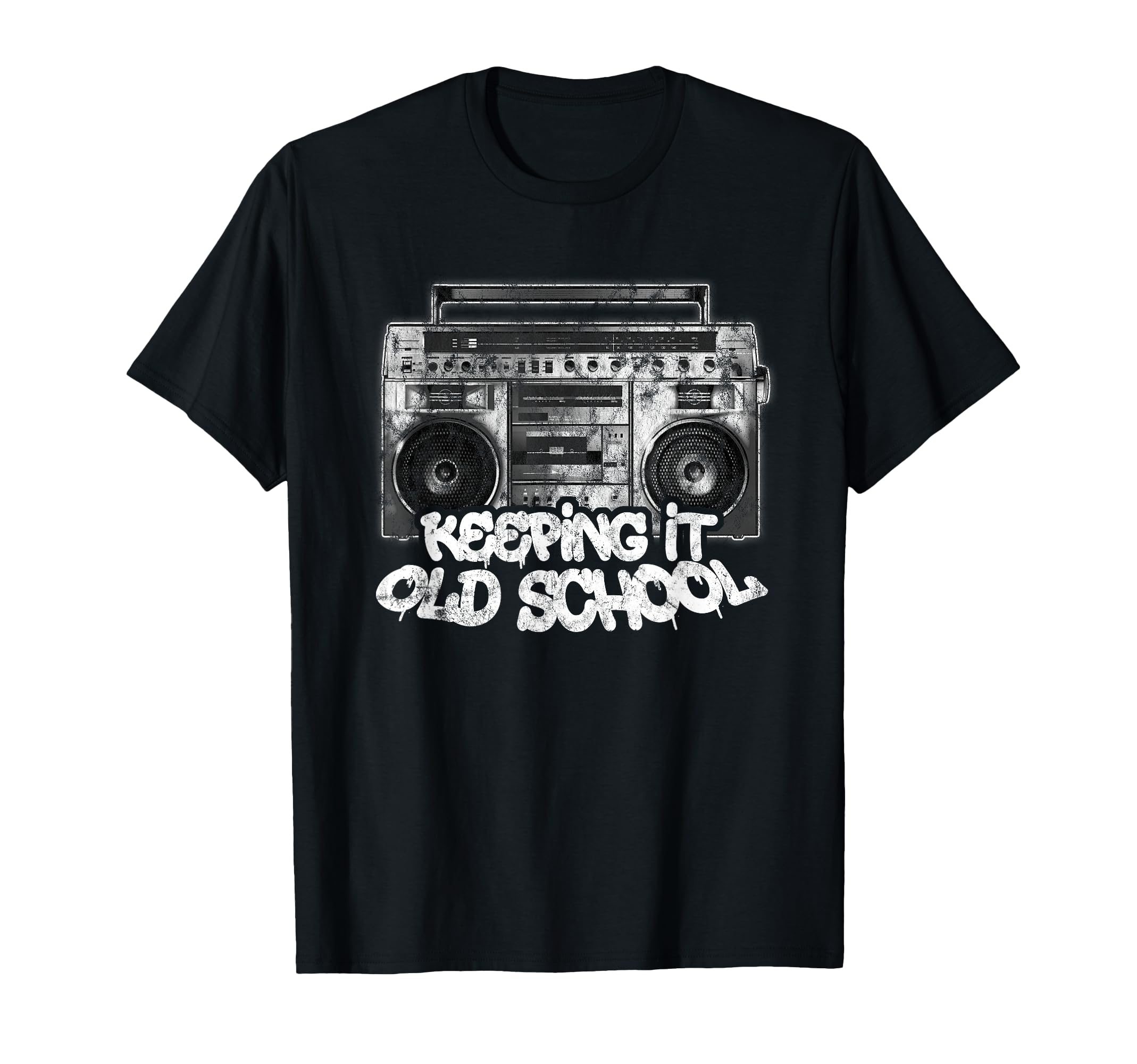 Keeping It Old School - Vintage Boombox Graffiti T-Shirt