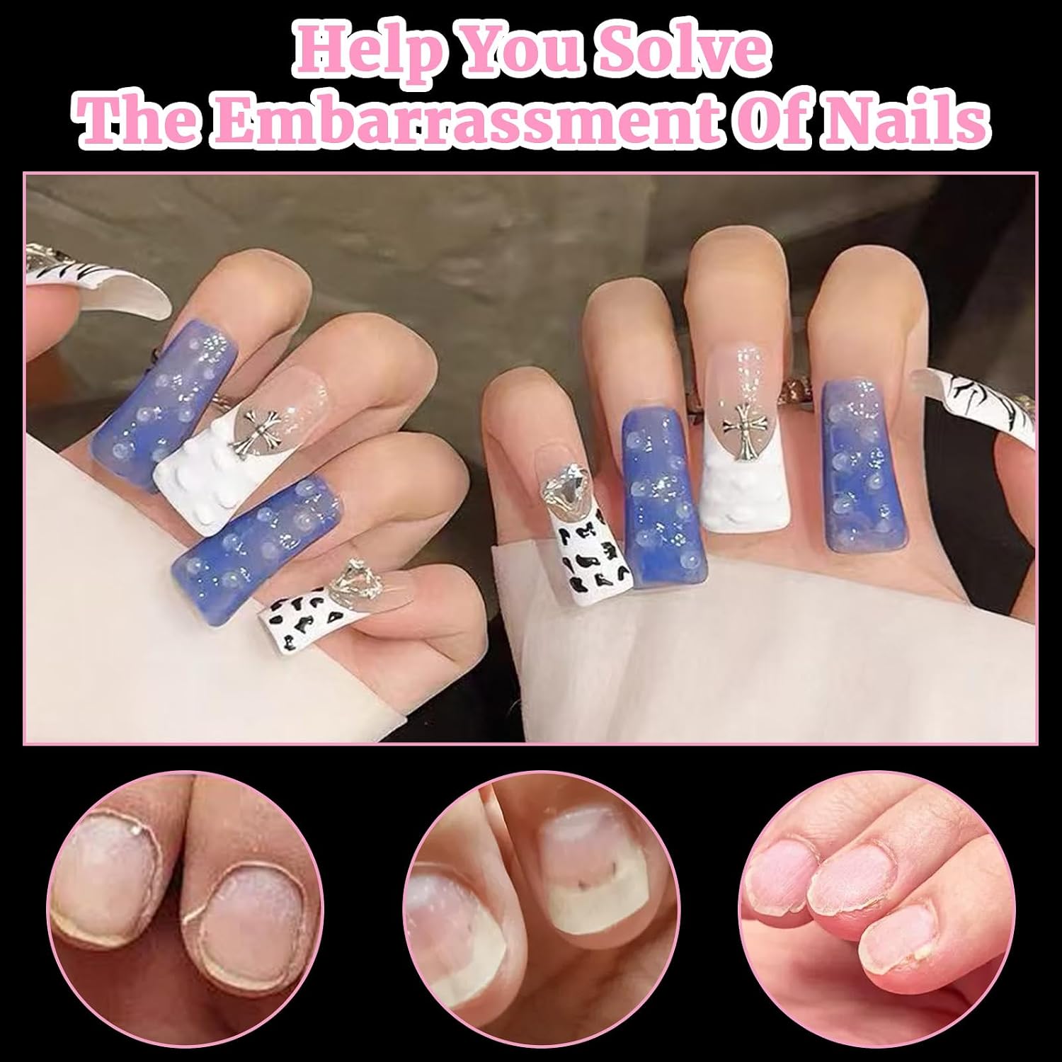 504pcs Long Duck Nail Tips, Acrylic False Clear Nail Tips Half Cover Duck Feet Style 12 Sizes Box-Packed, Flexible and Long-Lasting Supplies for Extensions Professional Home Diy & Salon Use