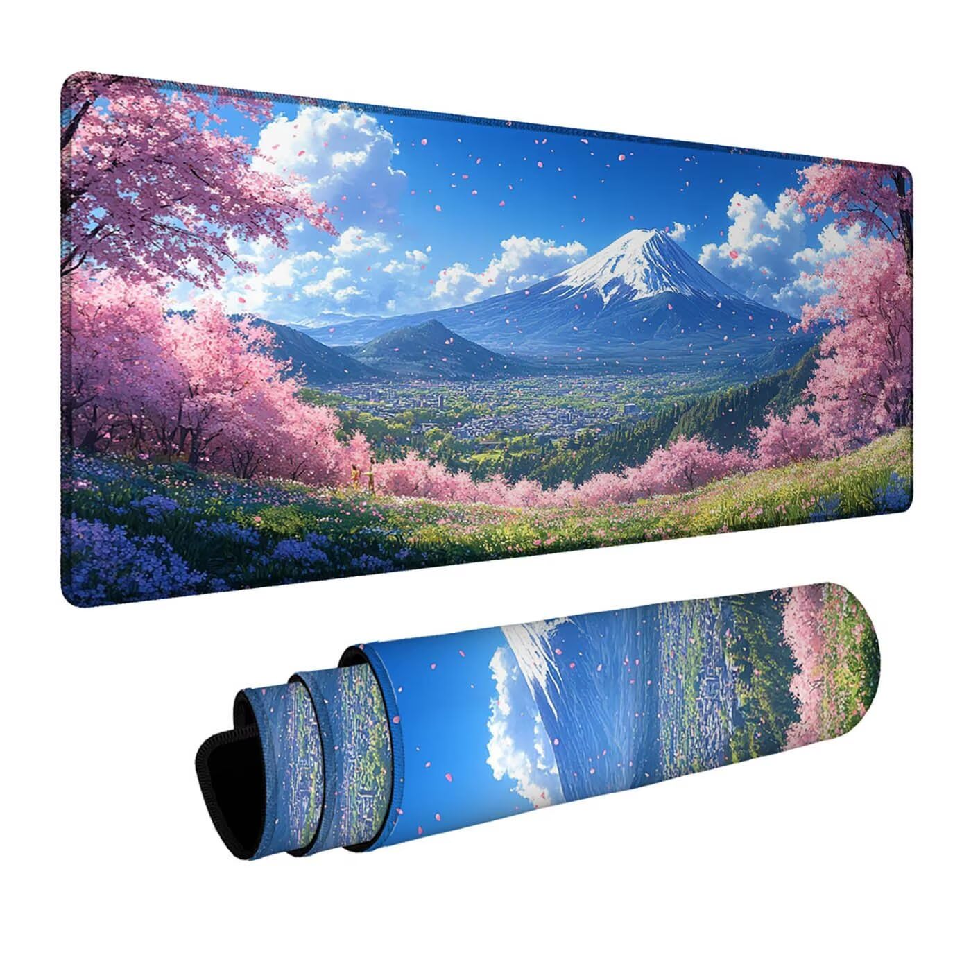 Mount Fuji podkładka pod mysz krajobraz podkładka pod mysz z przeszytymi krawędziami jako mata na biurko zwiększona prędkość rysowania, podkładka pod mysz jako akcesoria biurkowe do laptopa