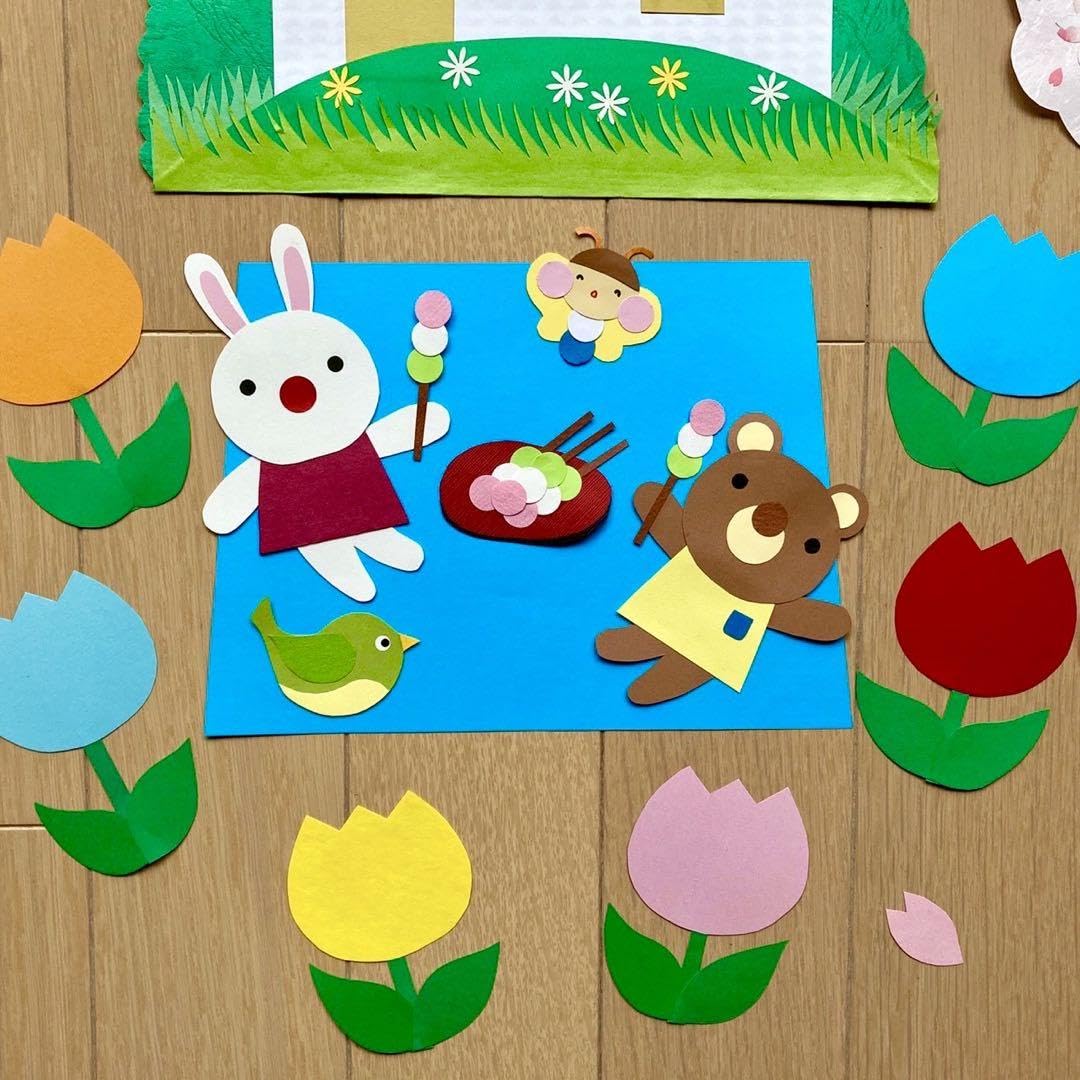 Amazon.co.jp: YH-09仲良くお花見① 春 桜 壁面 壁面飾り : おもちゃ