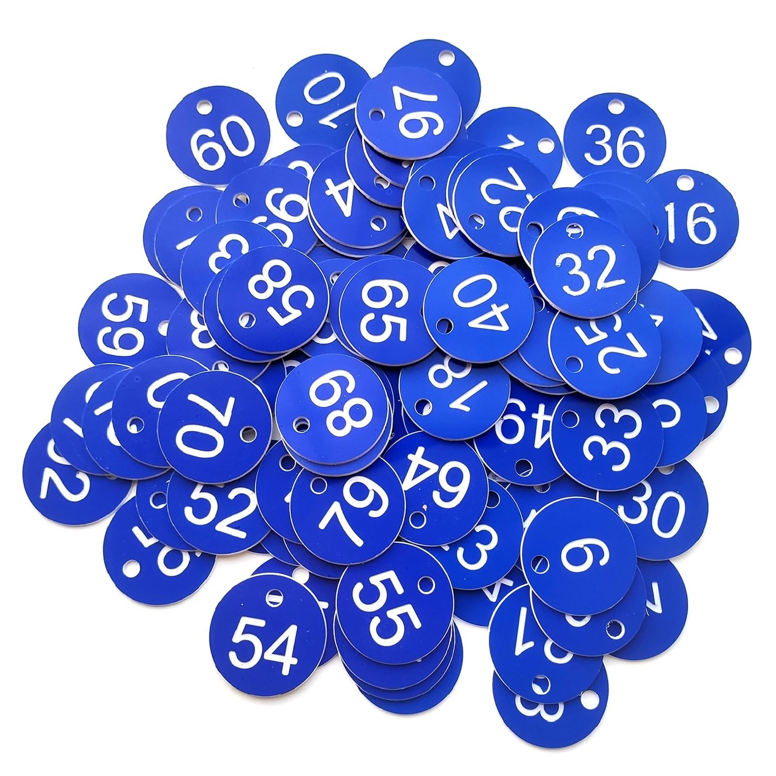 GPDNBIEU Numbered labels, Plastic Number Tags 1000 pcs 1-1000 Multicolor(1-1000 Blue White)