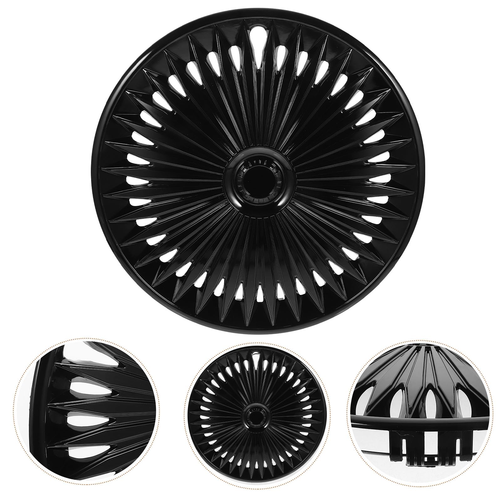 Abaodam 15 Zoll Radnabenkappe Schwarz aus Robustem Material Dekorative Radnabenabdeckung fürs Auto Praktische Felgendeckel für Pkw mit Einfacher Montage