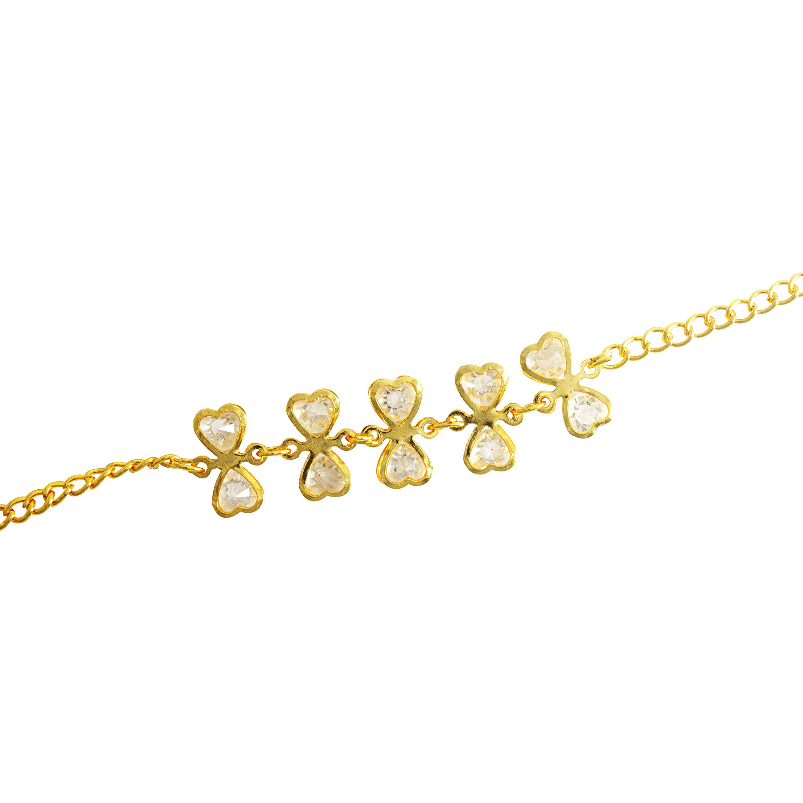 Tempus Fancy Heart Gold Platted Rakhi Bracelet