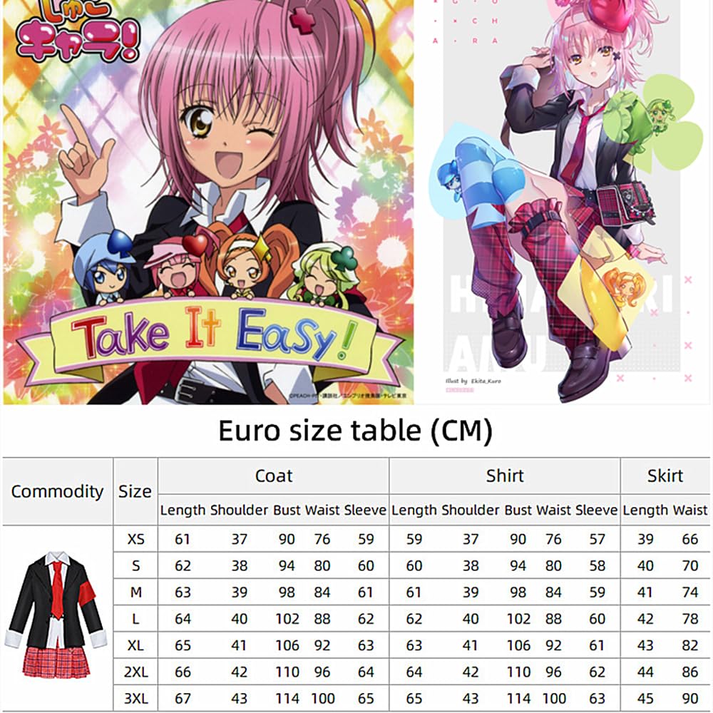 Anime Shugo Chara Cosplay Hinamori Amu kostium, damska plisowana spódnica mundur zestaw używany do mangi wykonać cosplay