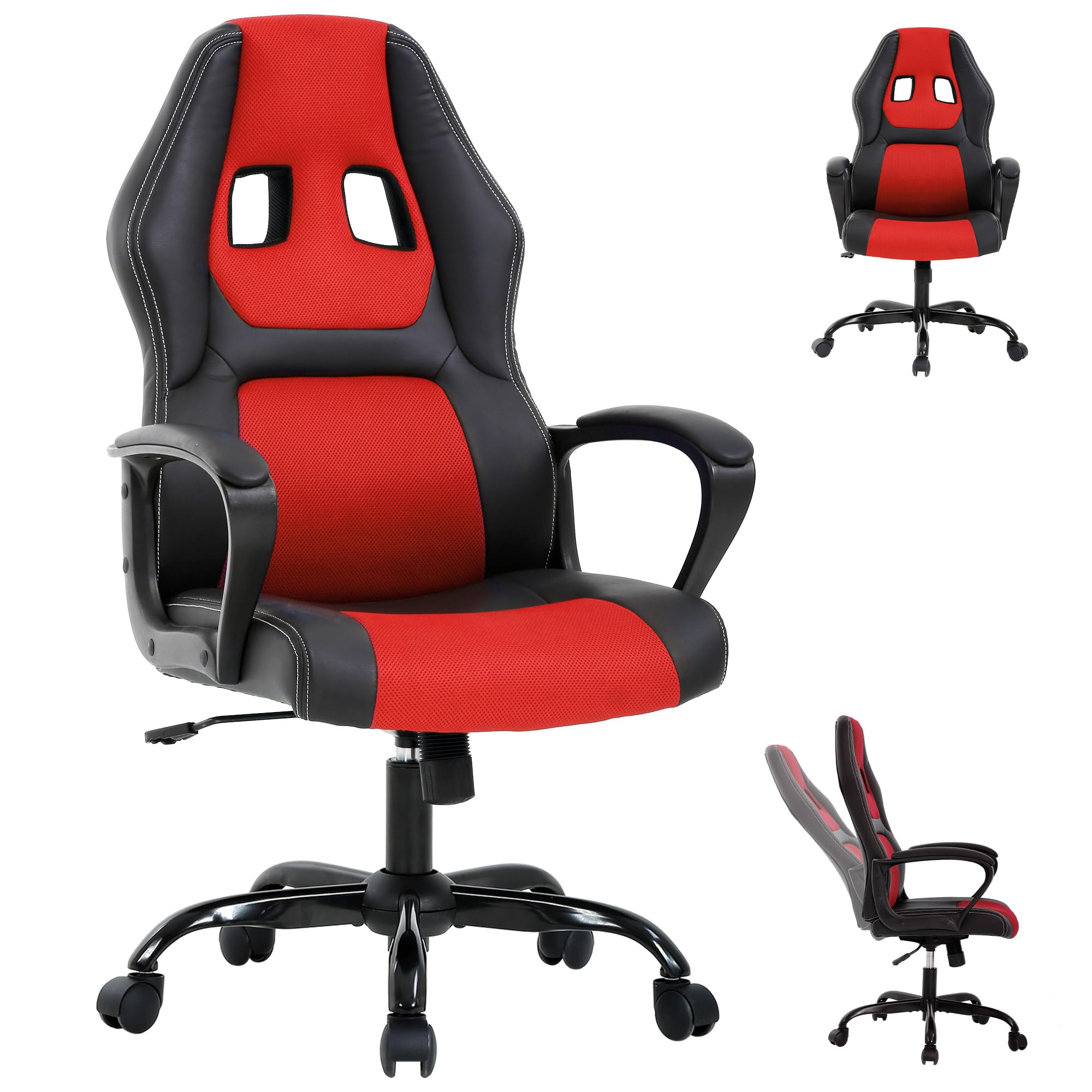 PC Gaming Chair Leather, Cheap Gamer Chair for Adults, Video Game Chairs with Lumbar Support, Desk Chair Gaming with Adjustable Height for Teens