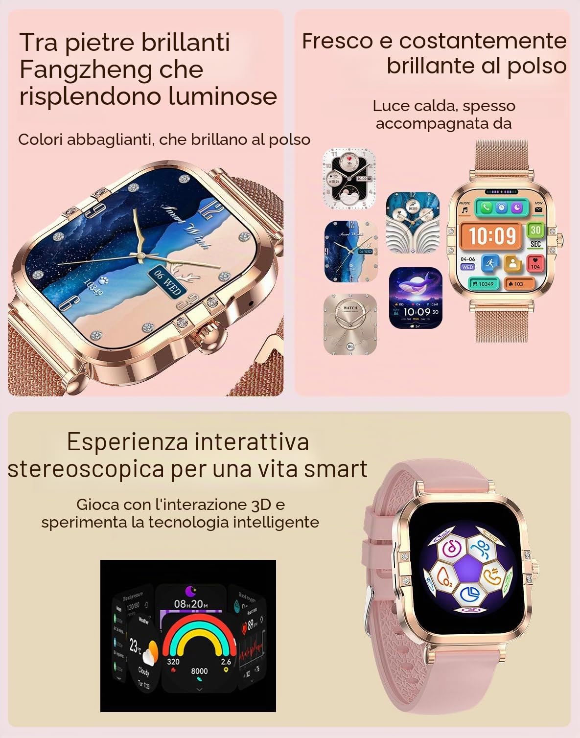 SUPEROFFERTA SCORTE FINALI 2026 1.75 pollici con schermo a colori HD AMOLED 390 * 450 con funzione NFC gestione mestruale Smartwatch da donna per donna. (Argento)