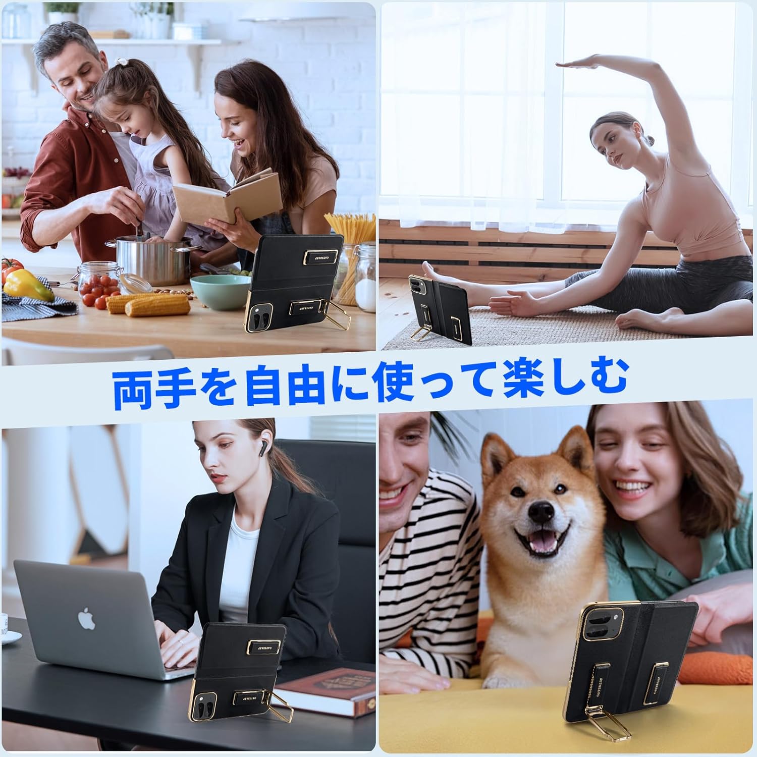 NIFBANG Google pixel 9Pro Fold用のケース レザー フィンガーホルダー付き ギャラクシー 9Pro Fo