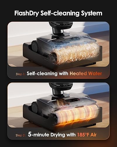 Miniatura 6 de Tineco Floor One S7 - Trapeador de vapor elástico sin cable en seco y húmedo todo en uno, 320  HyperSteam, 180 en plano, diseño antienredos,