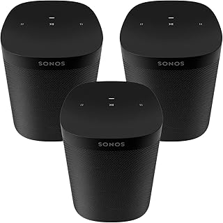 Sonos Three Room Set One SL - The Powerful Microphone-Free Speaker for Music and More - Black