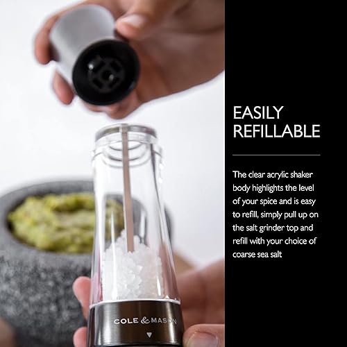 Miniatura 5 de Molinillo de pimienta Cole & Mason Derwent con precisión gourmet, Molino de sal, Gunmetal, Gris plomizo