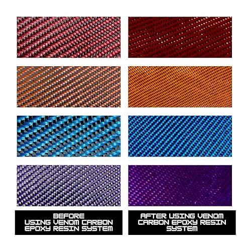 Miniatura 5 de Cinta de tela híbrida de color de fibra de carbono púrpura de 5 pies x 12 pulgadas (3k, 5.7 onzas, 12 x 60 pulgadas)