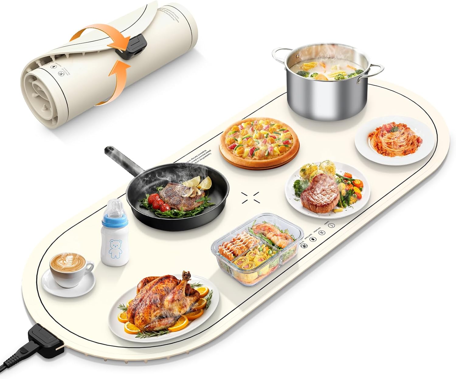 Warming Mat for Food Extra Large,36"x15" Food Warming Mats for Countertops, Parties, and Daily Use with Timer and 3 Temperature Levels