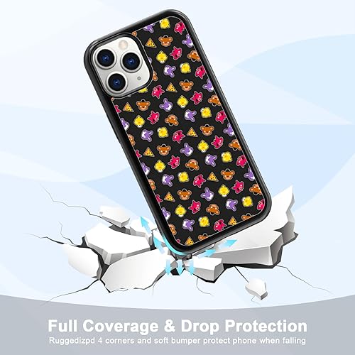 Miniatura 3 de MMYAJT Funda protectora para iPhone 11 Pro, funda protectora de TPU a prueba de golpes con diseño de oso de dibujos animados y Foxy de FNAF Five