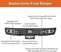 Vista 5 de u-Box Bronco - Parachoques delantero de ancho completo con soporte de placa de licencia para Ford Bronco 2021 2022 2023 2024 2025 2/4 puertas