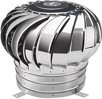 Roof Wind Turbines Cap Vent Round, 4 8 10 12In Roof Ventilator, Galvanized Steel All Weather Roof Vent, Unpowered Rotation, for Houses Factory Attic Farm Size 160mm/6.3in