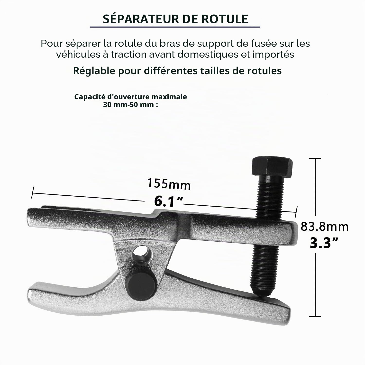 CCLIFE 3 Pièces Kit Extracteur Universel de rotule, Biellettes de Direction et roulement, Extracteur de joint à rotule | Extracteur universel pour exercer en douceur les barres de direction et les têtes d'articulation portantes
