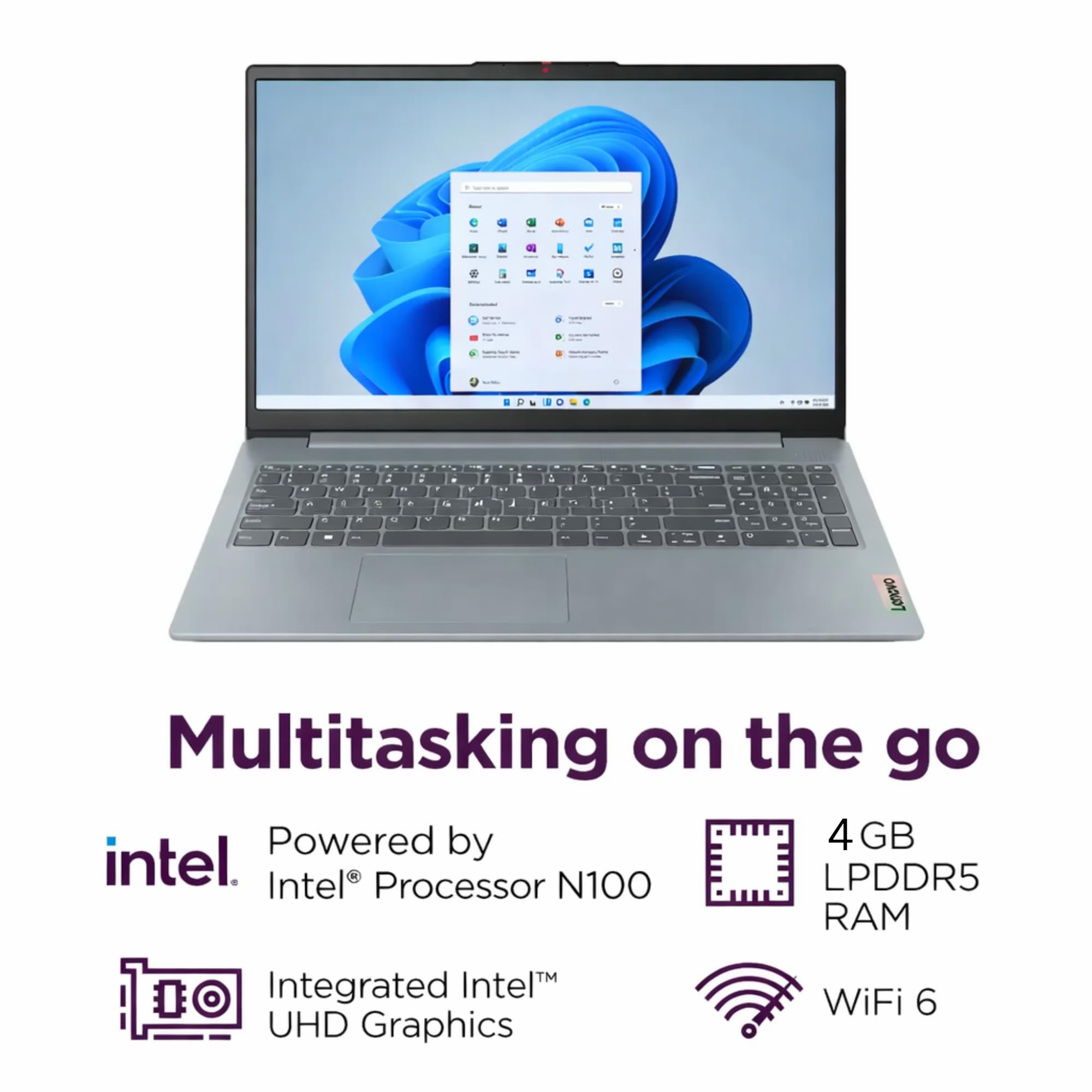 Lenovo IdeaPad Slim 3i - 15.6“ FHD Dispaly - Intel 4 Cores - Microsoft 365 Included - 1.2TB Storage | 128GB SSD,128GB External and 1TB Cloud, Military-Grade, no Mouse | Learn, Work, and Stream