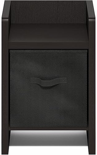 Miniatura 29 de Furinno - Colección Dario - Mesa auxiliar / mesita de arrime / mesita de noche / mesita de luz con cajón, paquete de 1, color expreso/marrón