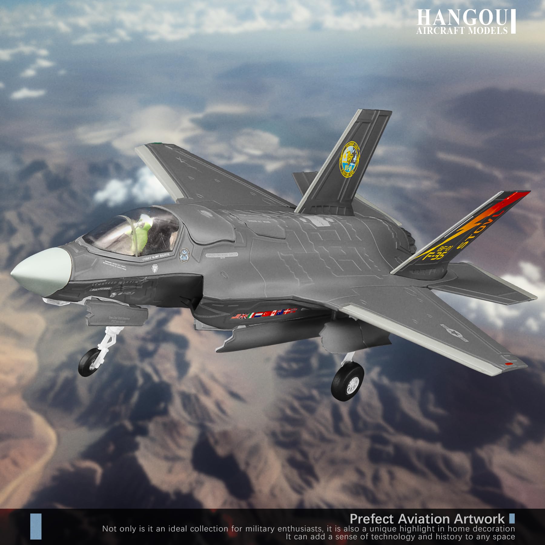 1/72 F-35B Lightning II (Stato di Base) Modello Aereo Militare in Lega per la Raccolta e l'Esposizione