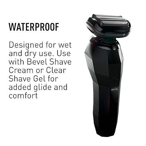 Miniatura 7 de Bevel Afeitadora eléctrica para hombres, afeitadora eléctrica de aluminio, maquinilla de afeitar eléctrica húmeda y seca, impermeable, carga rápida,