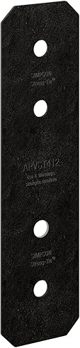 Simpson Strong-Tie APVST412 Outdoor Accents Avant Collection 3 pulgadas x 11-1/4 pulgadas ZMAX, correa negra con recubrimiento en polvo para 4x